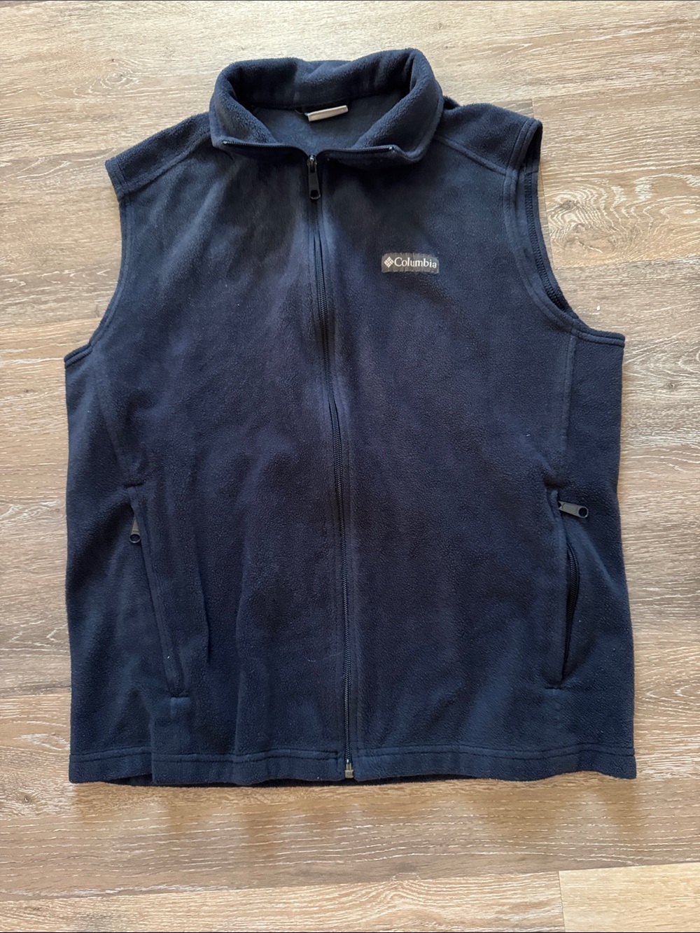 Columbia Black Fleece Zip Vest Size L